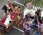 vatandaşların acalamados tarafından taşıma yürüyüş Prens William ve Kate Middleton arasında İngiliz Kraliyet Düğün,